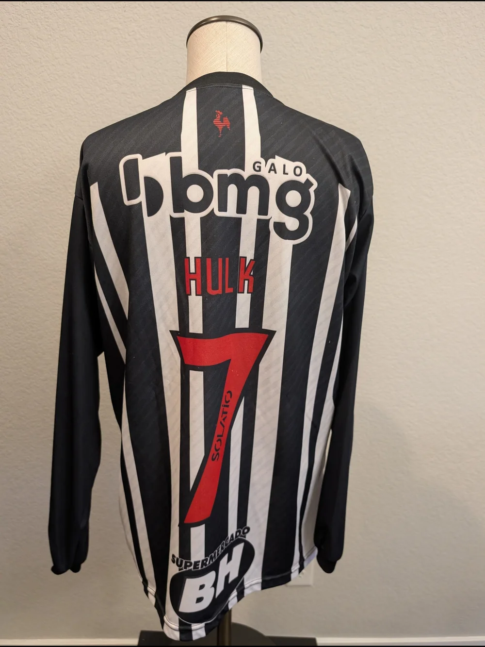 Unisex Atlético Mineiro Black & White Striped Soccer Brazil Jersey Men's Sz M